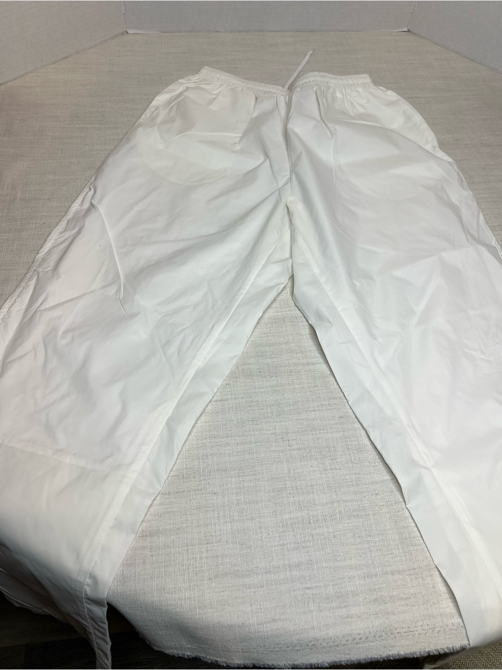Mens Footlocker White Elastic Waist Drawstring Pants Size Large